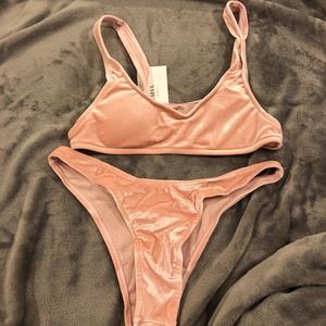 Pink Velvet Bikini Set BNWT